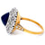 Mid Century GIA Ceylon Sapphire Diamond 18 Karat Gold Cluster Ring