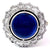 Mid Century GIA Ceylon Sapphire Diamond 18 Karat Gold Cluster Ring