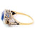 Art Nouveau GIA Sapphire Gold Three Stone Ring