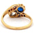 Edwardian Diamond Synthetic Sapphire 18 Karat Yellow Gold Toi et Moi Ring