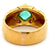 Vintage GIA Colombian Emerald Diamond 18 Karat Yellow Gold Band Ring