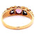 Vintage English Pink Tourmaline Diamond 18 Karat Yellow Gold Three Stone Ring