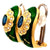 Vintage Fabergé Sapphire Diamond Green Guilloche Enamel Ear Clips Earrings