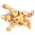 Mid Century Gemstone 14 Karat Yellow Gold Clown Brooch