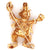 Mid Century Gemstone 14 Karat Yellow Gold Clown Brooch