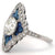 Art Deco Inspired 1.53 Carats Transitional Cut Diamond Sapphire Platinum Ring