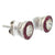 Art Deco Inspired Diamond Ruby Platinum Target Stud Earrings