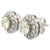 Vintage Diamond 18k White Gold Cluster Stud Earrings