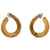 Vintage Italian Gemstone Diamond 18 Karat Yellow Gold Hoop Earrings