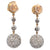 Vintage Diamond 18 Karat Two Tone Gold Pave Ball Dangle Earrings