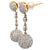 Vintage Diamond 18 Karat Two Tone Gold Pave Ball Dangle Earrings