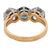 Mid Century French LFG Diamonds Sapphire 18k Gold Three Stone Ring