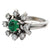 Mid Century French 0.83 Carat Emerald Diamond Platinum Cluster Ring