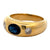 Vintage Sapphire Diamond 18k Yellow Gold Three Stone Ring