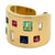 Vintage Gemstone Diamond 14 Karat Yellow Gold Cigar Band