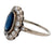 Edwardian Sapphire Diamond 14k White Gold Cluster Ring