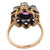 Antique French Pink Sapphire Diamond 18k Yellow Gold Silver Cocktail Ring