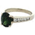 Vintage 2.03 Carats Green Sapphire Diamond 18k White Gold Ring