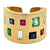 Vintage Gemstone Diamond 14 Karat Yellow Gold Cigar Band
