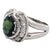 Mid Century French 1.99 Carats Green Sapphire Diamond Platinum Ring