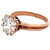 Victorian GIA 2.91 Carats Old Mine Cut Diamond 14k Rose Gold Solitaire Ring