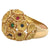 Vintage French Gemstone 18k Yellow Gold Bouquet Dome Ring