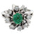 Mid Century French 0.83 Carat Emerald Diamond Platinum Cluster Ring