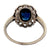 Edwardian Sapphire Diamond 14k White Gold Cluster Ring