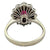 Vintage AIG 1.00 Carats Ruby Diamond 18k White Gold Cluster Ring