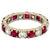Mid Century Ruby Diamond 18k White Gold Eternity Band