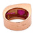 Retro French 1.33 Carats Ruby 18 Karat Rose Gold Platinum Tank Ring