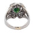 Mid Century French 1.99 Carats Green Sapphire Diamond Platinum Ring