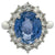 6.65 Carats Sapphire Diamond Platinum Cluster Ring