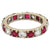 Mid Century Ruby Diamond 18k White Gold Eternity Band