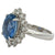 6.65 Carats Sapphire Diamond Platinum Cluster Ring