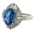 Vintage 6.50 Carats Blue Sapphire Diamond Platinum Ballerina Ring