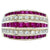 Art Deco Inspired Vintage Ruby Diamond 18 Karat White Gold Channel Set Ring