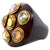 ARA Gemstone 24 Karat Yellow Gold Wooden Cocktail Ring