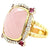 Rose Quartz Diamond Pink Tourmaline 18 Karat Yellow Gold Cocktail Ring