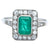 Art Deco Inspired 0.64 Carat Emerald Diamond Platinum Ring