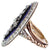 Georgian Diamond Enamel 18 Karat Gold Silver Ring