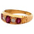 Late Victorian Ruby Diamond 14 Karat Yellow Gold Five Stone Ring