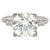 Art Deco Inspired GIA 3.50 Carats Round Brilliant Cut Diamond Platinum Ring