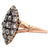 Victorian Old Mine Cut Diamond 18 Karat Rose Gold Navette Ring