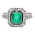 Art Deco Inspired Emerald Diamond Platinum Ring