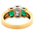 Vintage GIA 1.53 Carats Emerald Cut Diamond Emerald 18k Yellow Gold Three Stone Ring