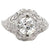 Art Deco GIA 1.12 Carats Old European Cut Diamond Platinum Filigree Ring