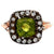 Antique Inspired Peridot Diamond Silver 14 Karat Rose Gold Ring
