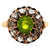 Antique Inspired 1.73 Carats Peridot Diamond 14 Karat Gold Cluster Ring