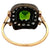 Antique Inspired Peridot Silver 14 Karat Yellow Gold Ring